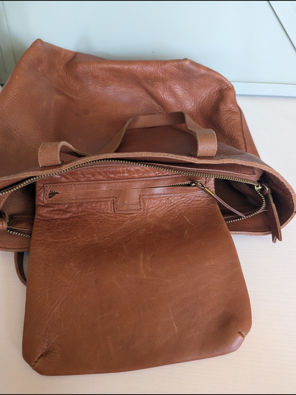 Madewell Brown Leather Tote Bag - Picture 10 of 11